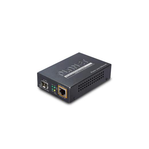 PL-GTP-805A 1000Base-X to 10/100/1000Base-T 802.3at PoE Media Converter, LC Fiber Interface, Supports Multi / Single Mode SFP module, Distance up to 120km max. (Varies on SFP module)