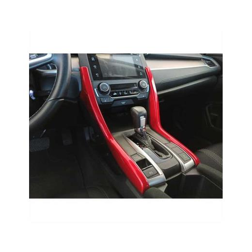 Honda Civic Fc5 2016-2020 Vites Konsol Çıta Kaplama - Kırmızı